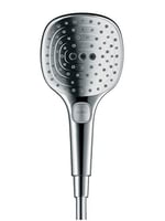 hansgrohe Raindance Select E - Duş Başlığı, 3 Püskürtme Türlü El Duşu (120 x 120 mm), Kireç Önleyici Fonksiyonlu Duş Başlığı, Krom, 26520000