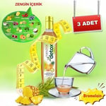 Hanzade Bitkisel Ananaslı & Sandaloz Sakızlı Detox Şurubu Kürü Bromelain 475 ml 3'lü Set Güçlü Antioksidan Formül