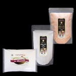 Hanzade Bitkisel Çankırı Kaya Tuzu + Himalaya Tuzu + Deniz Tuzu (Toz Öğütülmüş, 1 Kg x 3’lü Set) Doğal Tuz Seti