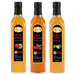 Hanzade Bitkisel Elma + Alıç + Enginar Sirkesi 500 ML 3'lü Set Doğal Fermantasyon İçilebilir Katkısız Cam Şişe