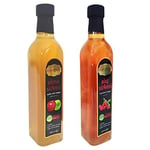 Hanzade Bitkisel Elma + Alıç Sirkesi 500 ML 2'li Set Doğal Fermantasyon İçilebilir Katkısız Cam Şişe