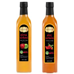 Hanzade Bitkisel Elma + Alıç Sirkesi 500 ML 2'li Set Doğal Fermantasyon İçilebilir Katkısız Cam Şişe