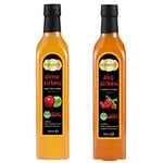 Hanzade Bitkisel Elma + Alıç Sirkesi 500 ML 2'li Set Doğal Fermantasyon İçilebilir Katkısız Cam Şişe