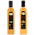 Hanzade Bitkisel Enginar + Ceviz Sirkesi 500 ML 2'li Set Doğal Fermantasyon İçilebilir Katkısız Cam Şişe