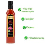 Hanzade Bitkisel Gül Sirkesi 500 ML Doğal Fermantasyon İçilebilir Katkısız Cam Şişe