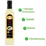 Hanzade Bitkisel Hindistan Cevizi Sirkesi 500 ML x 2 Adet Doğal Fermantasyon İçilebilir Katkısız Cam Şişe