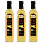 Hanzade Bitkisel Limon Sirkesi 500 ML x 3 Adet Doğal Fermantasyon İçilebilir Katkısız Cam Şişe