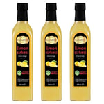 Hanzade Bitkisel Limon Sirkesi 500 ML x 3 Adet Doğal Fermantasyon İçilebilir Katkısız Cam Şişe