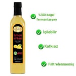 Hanzade Bitkisel Limon Sirkesi 500 ML x 3 Adet Doğal Fermantasyon İçilebilir Katkısız Cam Şişe