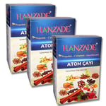 Hanzade Bitkisel Propolisli - C Vitaminli - Kara Mürverli Atom Çayı Kış Çayı 150 Gr x 3 Adet