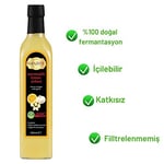 Hanzade Bitkisel Sarımsaklı Limon Sirkesi 500 ML x 2 Adet Doğal Fermantasyon İçilebilir Katkısız Cam Şişe