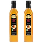 Hanzade Bitkisel Zerdeçallı Elma Sirkesi 500 ML x 2 Adet Doğal Fermantasyon İçilebilir Katkısız Cam Şişe