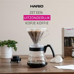 Hario Craft Kit V60 Cam Kahve Servisi Sunuculu Plastik Damlatıcı, Ölçüm Kaşığı ve Filtreli, Borosilikat, Siyah, Boyut 2