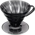 Hario V60 02 Plastik Dripper ve 40’lı Filtre Kağıdı Seti, Siyah Şeffaf