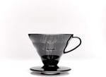 Hario V60 02 Plastik Dripper ve 40’lı Filtre Kağıdı Seti, Siyah Şeffaf