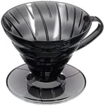 Hario V60 02 Plastik Dripper ve 40’lı Filtre Kağıdı Seti, Siyah Şeffaf