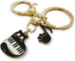 Harmonie de Chats Hediyelik Müzik ve Kedi Figürlü Emaye Metal Anahtarlık