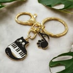 Harmonie de Chats Hediyelik Müzik ve Kedi Figürlü Emaye Metal Anahtarlık