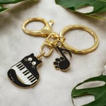 Harmonie de Chats Hediyelik Müzik ve Kedi Figürlü Emaye Metal Anahtarlık