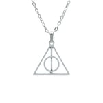 Harry Potter Ölüm Yadigarları Üçgen Erkek Kadın Kolye Antik Gümüş Kaplama - 60 cm Düz Zincir