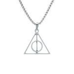 Harry Potter Ölüm Yadigarları Üçgen Örme Zincir Kolye - Gümüş Kaplama - Erkek Kadın Kolye - No:1415