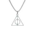 Harry Potter Ölüm Yadigarları Üçgen Örme Zincir Kolye - Gümüş Kaplama - Erkek Kadın Kolye - No:1415