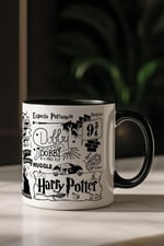 Harry Potter Temalı Özel Tasarım Porselen Kupa Bardak