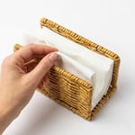 Hasır Örgü Peçetelik, Doğal Renk, Rattan, 14x5x8 cm, Rustik Stil, Yemek Masası için