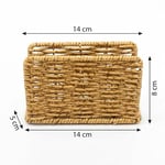 Hasır Örgü Peçetelik, Doğal Renk, Rattan, 14x5x8 cm, Rustik Stil, Yemek Masası için