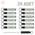 Hatıra Anahtarlık Set Kırk Uçurma Kutlaması, 24'lü Set, MH-KAN8549X24, Beyaz & Siyah, üniseks-bebek