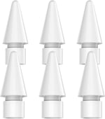 HATOKU Apple Pencil 1./2. Nesil için 6 Paket Yedek İpuçları, iPad Pro Kalem için Kalem Uçları (Beyaz)