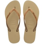 Havaianas Slim Glitter Kahverengi Terlik, 4146975
