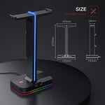 havit çift kulaklık askısı, 2 USB bağlantı noktası, RGB kulaklık tutucu, oyuncular için, PC için, siyah (TH650)