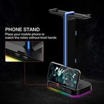 havit çift kulaklık askısı, 2 USB bağlantı noktası, RGB kulaklık tutucu, oyuncular için, PC için, siyah (TH650)