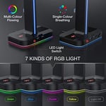 havit çift kulaklık askısı, 2 USB bağlantı noktası, RGB kulaklık tutucu, oyuncular için, PC için, siyah (TH650)