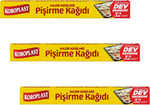 Hazır Kesilmiş Pişirme Kağıdı 32 adet Dev Ekonomi 42x37 cm, Helal Sertifikalı, Fırında Tavuk, Et, Tatlı, Börek Pişirmek için Yüksek Isıya Dayanıklı Hazır Fırın Pişirme Kağı - Seçenekler: 32 (3 paketi)