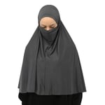 Hazır Türban Peçeli Pratik Eşarp Tesettür Nikaplı Hijab - Namaz Örtüsü Sufle (3XL)