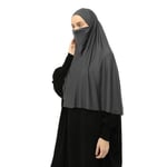 Hazır Türban Peçeli Pratik Eşarp Tesettür Nikaplı Hijab - Namaz Örtüsü Sufle (3XL)