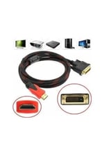Hdmi To Dvi 24+1 Çevirici Dönüştürücü Monitör Kablosu 1.5 Metre Dual Link DVI-D (24+1) Konnektörlü HASIR