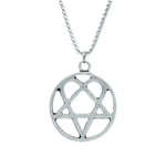Heartagram Örme Zincir Kolye - Gümüş Kaplama - Erkek Kadın Kolye - No:1361