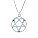 Heartagram Örme Zincir Kolye - Gümüş Kaplama - Erkek Kadın Kolye - No:1361