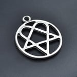 Heartagram Örme Zincir Kolye - Gümüş Kaplama - Erkek Kadın Kolye - No:1361