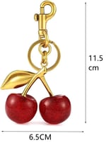 HecticCore Kirsch-Bag Charm - Vielseitiger Schlüsselanhänger, Geldbörsenanhänger Glücksbringer, Personalisiertes Auto-Zubehör,modischer Taschen- oder Schlüssel-Accessoire für handtaschen