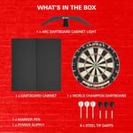 Hedef Dart Arc Dartboard Aydınlatma Sistemi Ev Dolabı Seti Dünya Şampiyonu Dartboard ve 2 Dart Seti içerir, Siyah, Standart Boyut