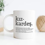 Hediyesepeti Kız Kardeş Kelime Anlamlı Baskılı Kupa Bardak Kahve Bardağı Kız Kardeşe Özel Tasarım Hediye 107226