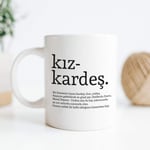 Hediyesepeti Kız Kardeş Kelime Anlamlı Baskılı Kupa Bardak Kahve Bardağı Kız Kardeşe Özel Tasarım Hediye 107226