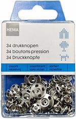 Hema Metal Çıtçıt Seti Gümüş - Alman Malı