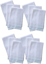 Hepsine Rakip 12 li El Cep Yaka Kumaş Mendil 36x36 Cm 100 Pamuklu TM Beyaz