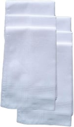 Hepsine Rakip 6 lı El Cep Yaka Kumaş Mendil 36x36 Cm 100 Pamuklu TM Beyaz