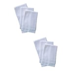 Hepsine Rakip 6 lı El Cep Yaka Kumaş Mendil 36x36 Cm 100 Pamuklu TM Beyaz